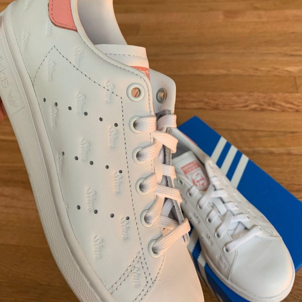Adidas Stan Smith White/Glow Pink Womens Shoes - Picture 7 of 7